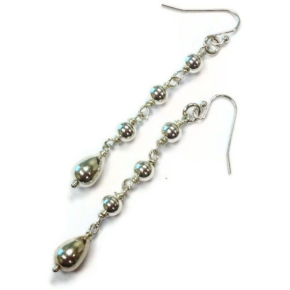 Silber Ohrringe Sterling Schmuck Baumeln Tropfen Damen Luxe Everyday Minimal Wire Wrapped Er-Tbm Silber Ohrringe Sterling Schmuck Baumeln Tropfen Damen Luxe Everyday Minimal Wire Wrapped Er-Tbm von jewelrybycarmal