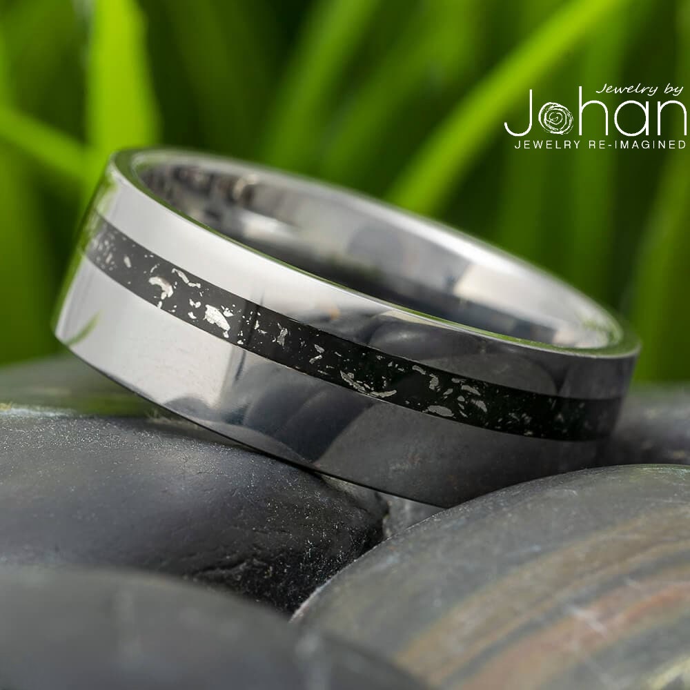 Black Stardust Herren Trauring, Andere Farben Erhältlich von jewelrybyjohan