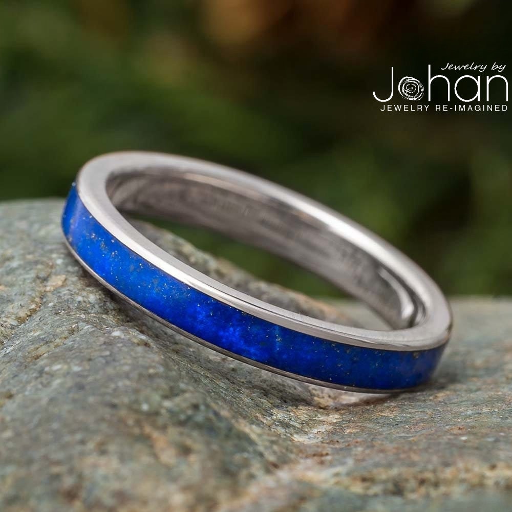 Lapis Lazuli Damenring Aus Titan, Massivgold Oder Platin, 3 Mm Blauer Lapis Lazuli Damenring Aus Titan, Massivgold Oder Platin, 3 Mm Blauer von jewelrybyjohan
