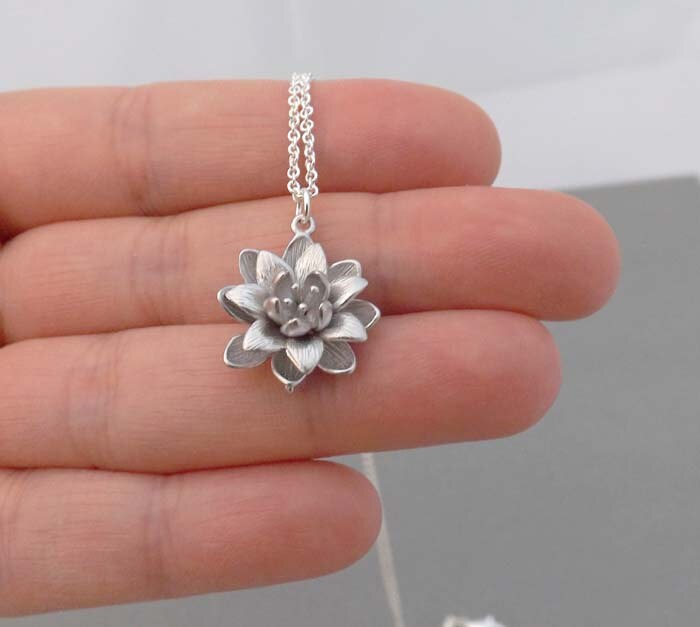 Blume Halskette, Gold Rose Silber Sterling Kette, Lotus Jeden Tag von jewelrycraftstudio