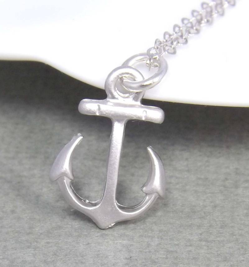 Kleine Anker Anhänger Halskette Auf Silber, Gold, Rose Gold- Einfache Alltag - Zierlicher Schmuck von jewelrycraftstudio