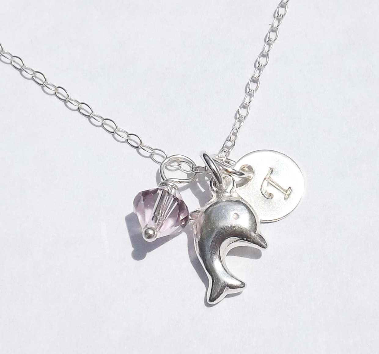 sterling Silber Delfin Halskette - Personalisierter Delfinanhänger Geburtstag, Hochzeit, Abschlussfeier, Brautjungfer, Mutter, Freunde von jewelrycraftstudio