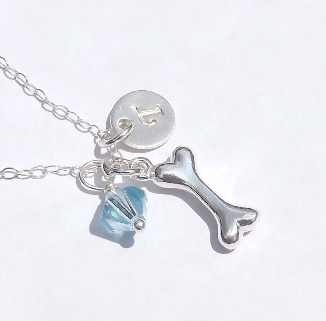 sterling Silber Hundeknochen Halskette - Personalisierter Anhänger Geburtstag, Hochzeit, Abschlussfeier, Brautjungfer, Mutter, Freunde von jewelrycraftstudio