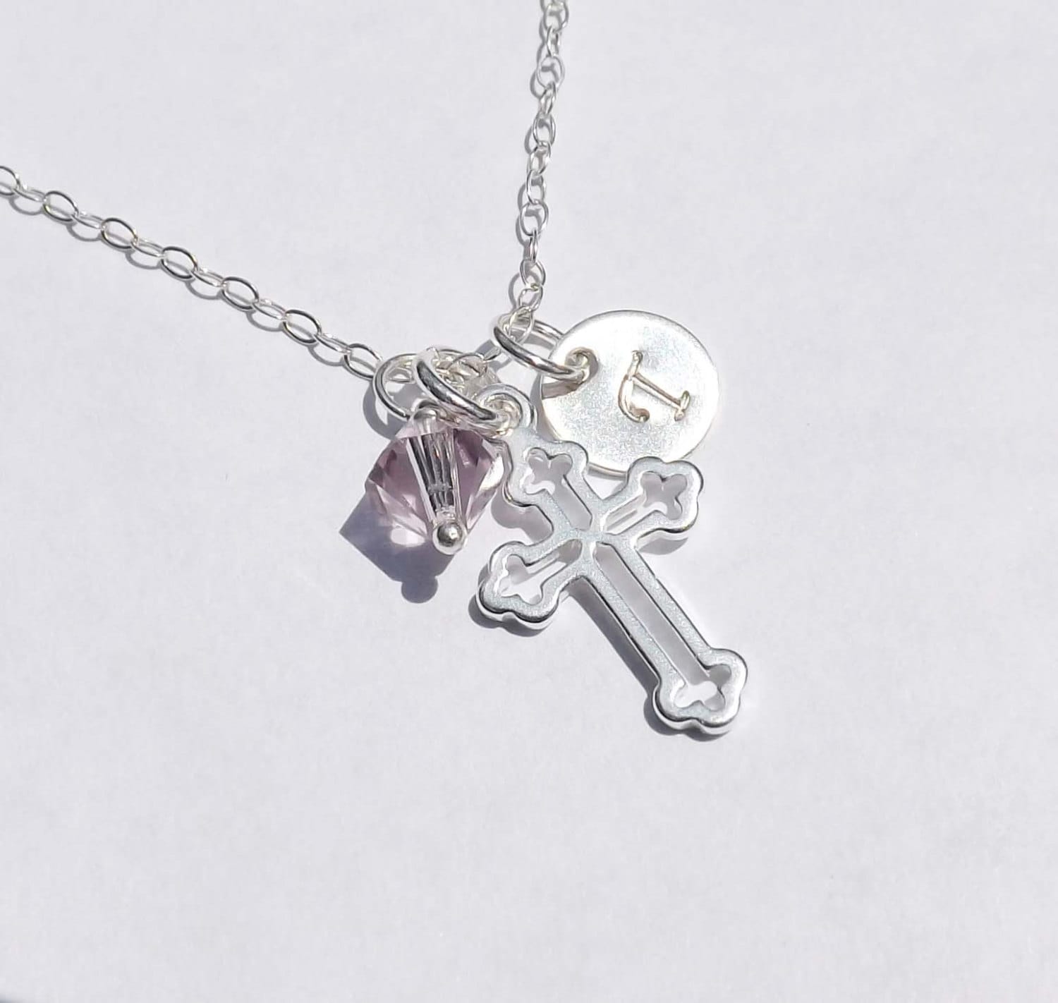 sterling Silber Kreuz Halskette - Personalisierter Anhänger Geburtstag, Hochzeit, Abschlussfeier, Brautjungfer, Mutter, Freunde von jewelrycraftstudio