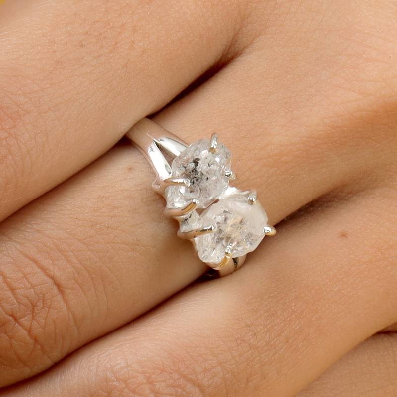 Herkimer Diamant Ring, 925 Sterling Silber Edelstein Kristall Verlobungsring, Frauen Handgefertigter Geschenk Für Sie von jewelrygemshouse