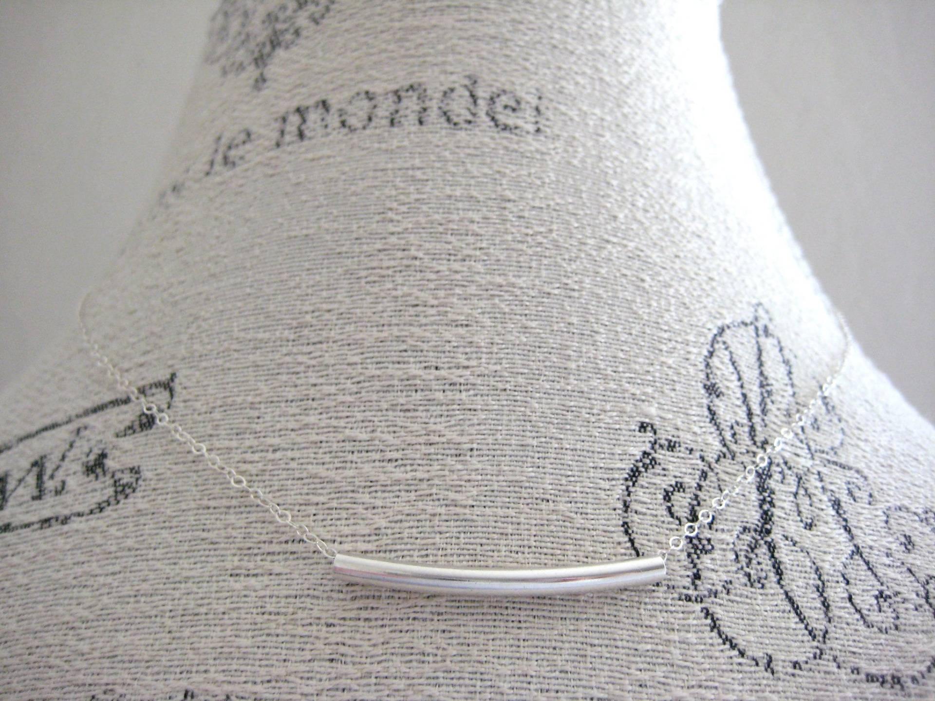 Silber Tube Halskette - Sterling Bar Halskette, Charm Alltag Moderner Schmuck, Layering von jewelsbyn