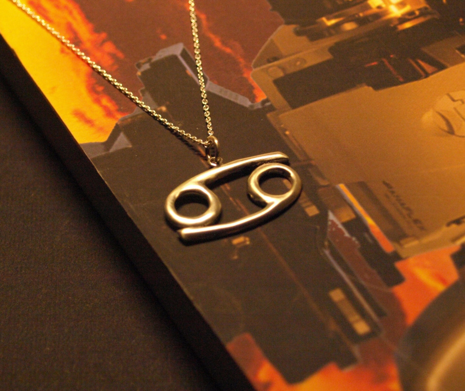 Cancer Sternzeichen Schmuck Horoskop Zeichen Symbol , Sterling Silber Unikat Modernes Design Edlen Schmuck von jewelsculpts