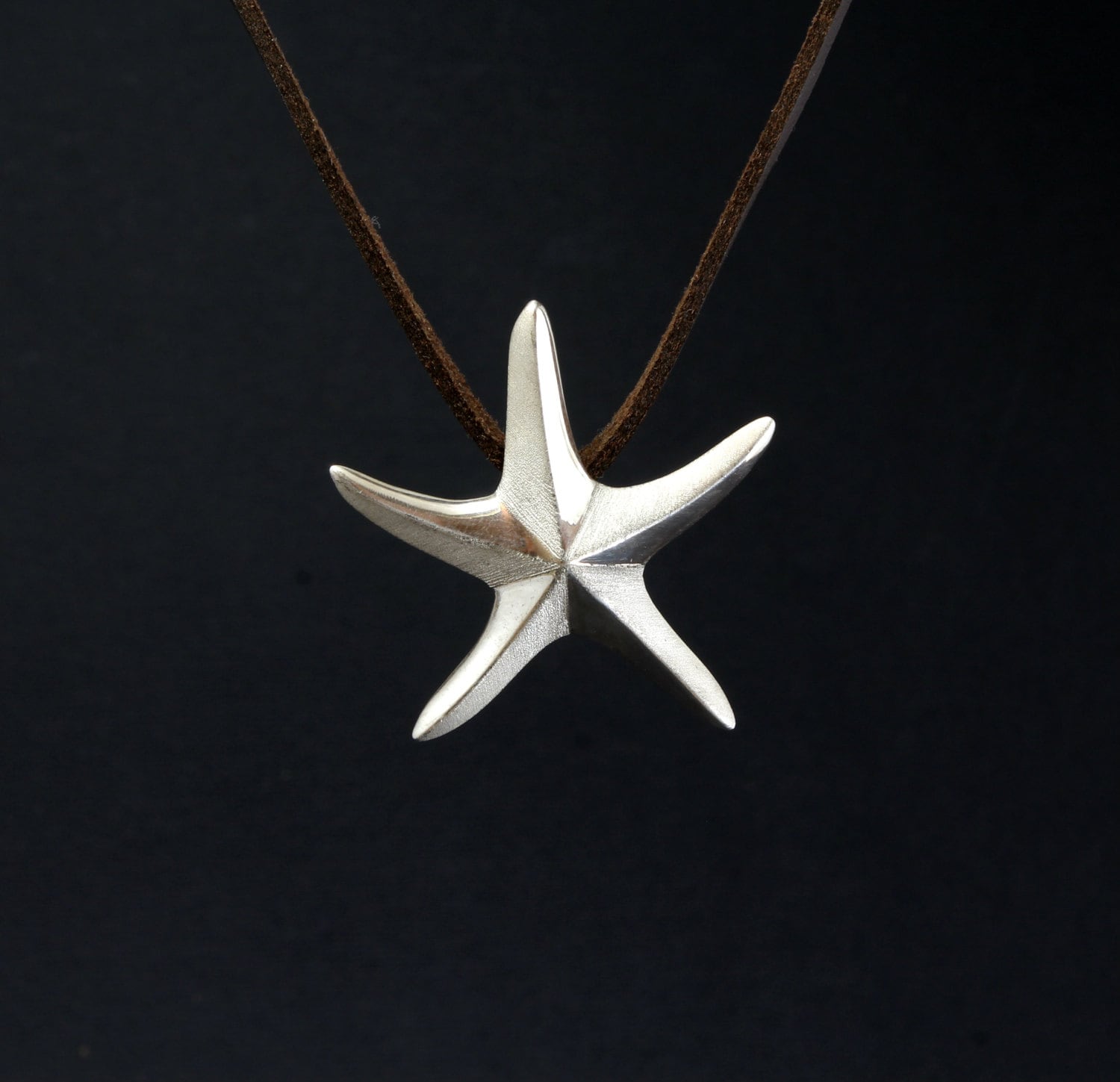 Meeresschmuck, Seestern, Kette, Seestern Anhänger, Sterling Silber, Handgearbeitet, Einzigartiges Sommergeschenk von jewelsculpts