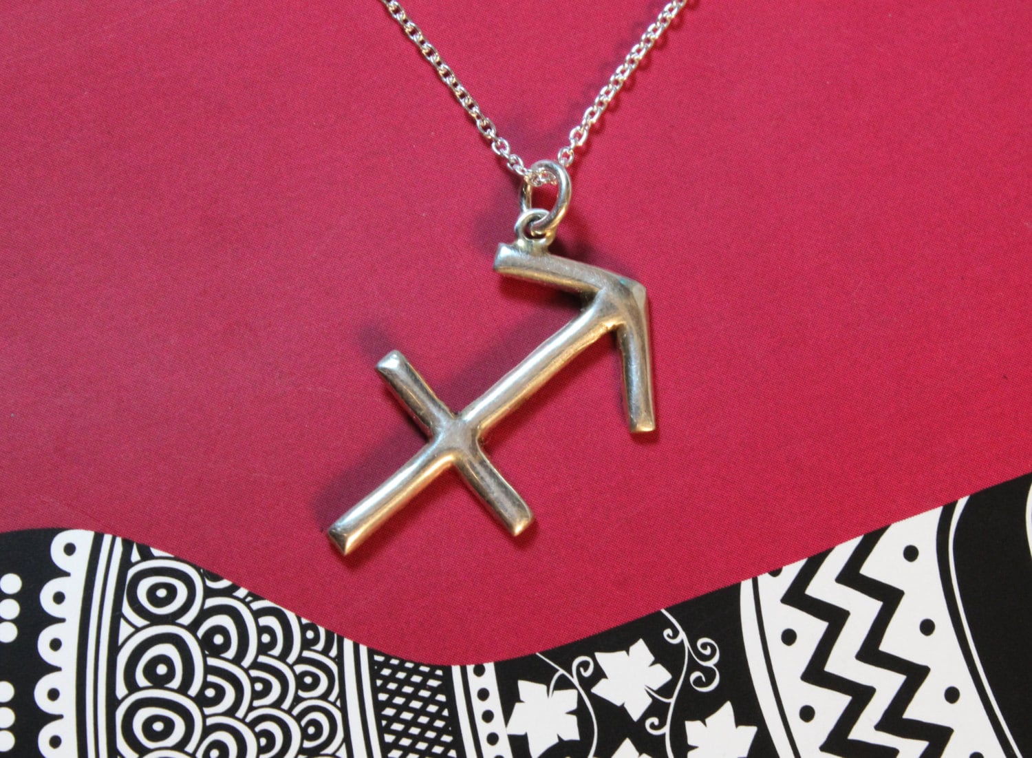 Sternzeichen Schmuck Schütze Horoskop Zeichen Symbol Halskette Handgemacht Sterling Silber Edlen Schmuck von jewelsculpts