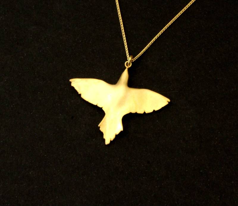 Taube Vogel Anhänger Halskette Symbol Des Friedens Und Der Liebe in Elegantem Schmuck, Handgemacht, Sterling Silber von jewelsculpts