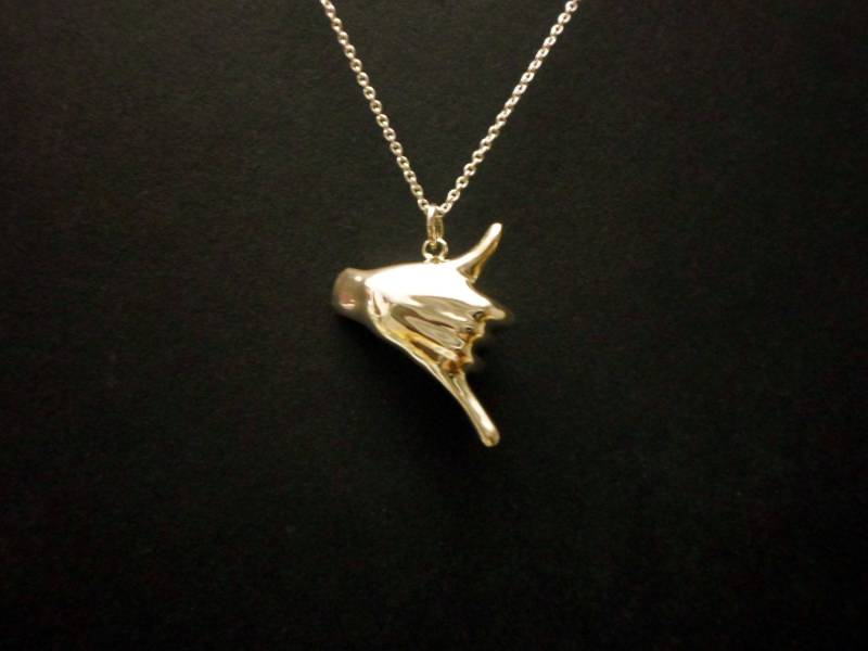 Telefonanruf, Kommunikation Halskette, Statement Anhänger Sprich Mit Mir Hand, Handgeschnitztes Zeichen Aus Sterling Silber von jewelsculpts