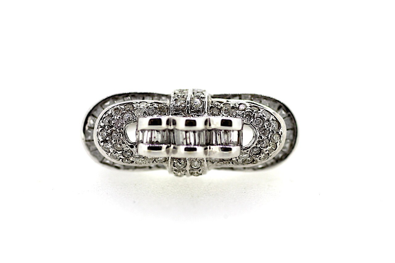 Vintage Diamant Ring/Antiker Boot Baguette Gold Cocktail von jewelsmayuk