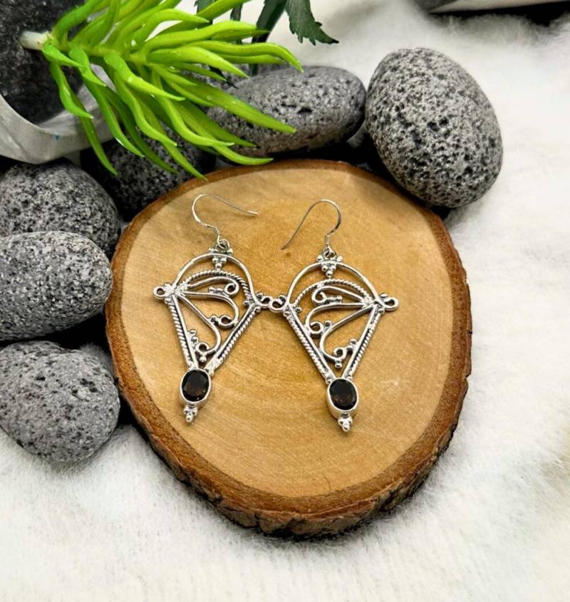 Rauchquarz Oval Facette Ohrringe | 925 Sterlingsilber Elegante Edelstein Handmade Baumeln Schmuck Perfektes Geschenk Für Sie Rauchquarz Oval Facette Ohrringe | 925 Sterlingsilber Elegante Edelstein Handmade Baumeln Schmuck Perfektes Geschenk Für Sie von jewelsorion