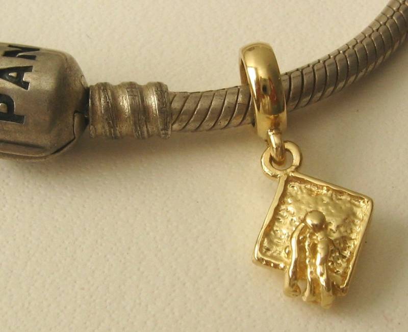 Echte Solid 9K 9 Karat Gelbgold Charm Abschlusskappe Tropfen Perle von jewelwill