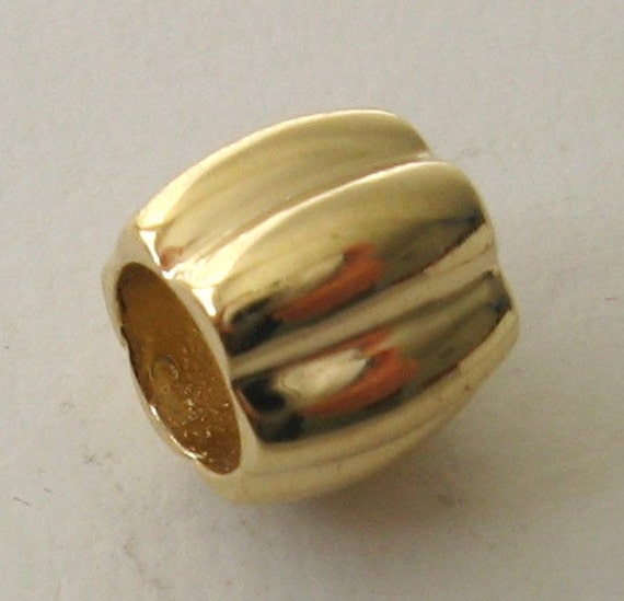 Echte Solid 9K 9 Karat Gelbgold Charm Serenity Scheibe Perle von jewelwill