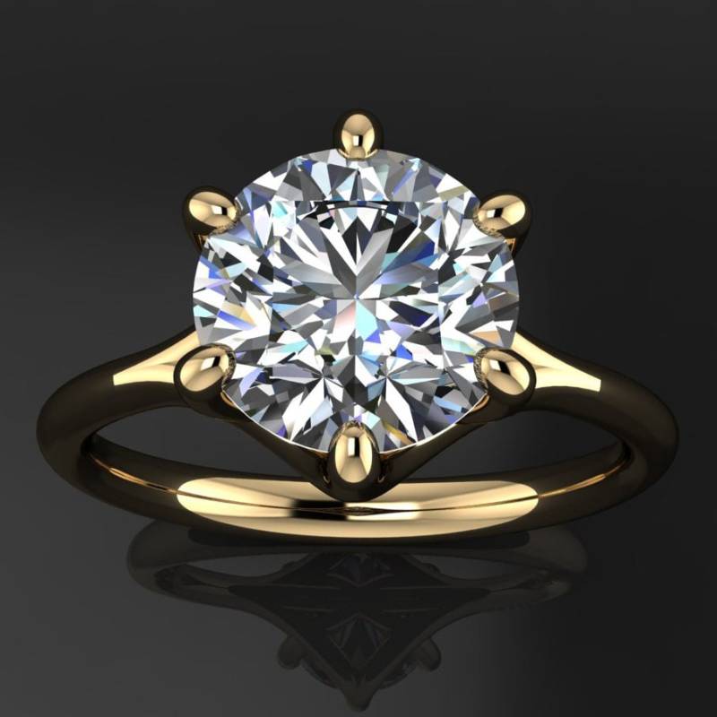 Jeder Ring - 2 Karat Runder Moissanit-Verlobungsring, Moissanitring, Diamant Verfügbar von jhollywooddesigns