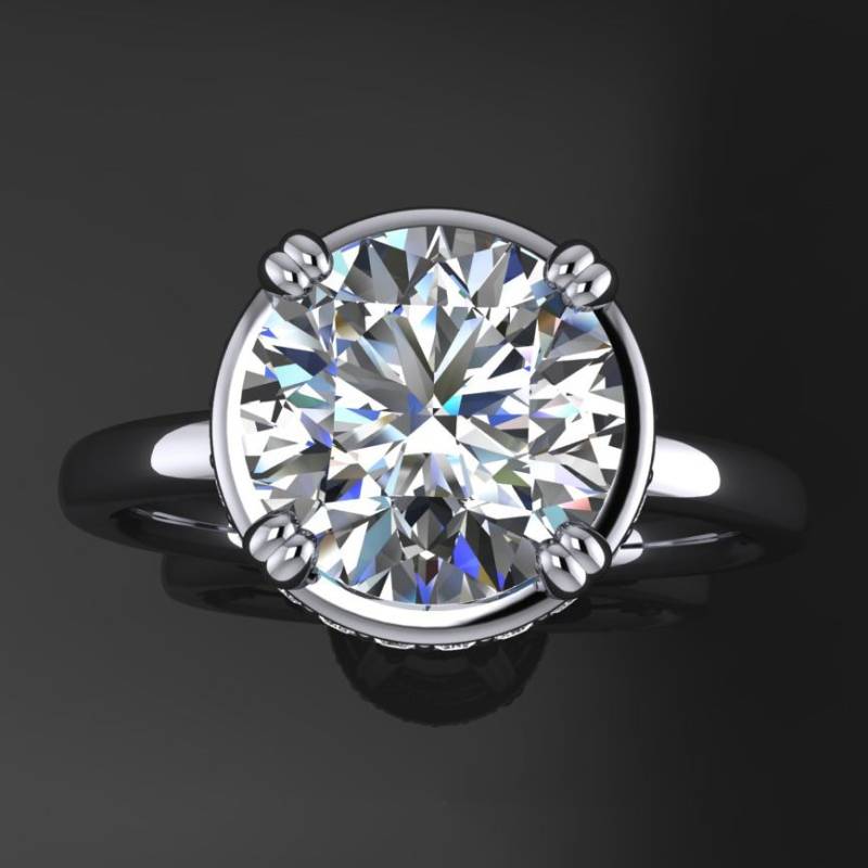 Lola Ring - 1.5 Karat Diamantschliff Rund Neo Moissanit Verlobungsring von jhollywooddesigns