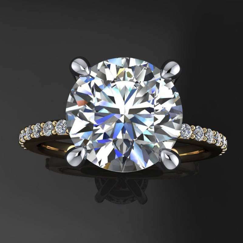 Shay Ring - 2.5 Karat Runder Moissanit Verlobungsring, Neo Moissanit, Diamant Alternative von jhollywooddesigns