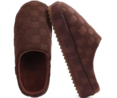 jiajiale Herren Warme Hausschuhe Gemütliches dickes Kissen Orthopädische Plantar Fasciitis Clog Hausschuhe Slip On Memory Foam Winter Bequem Home Schuhe Indoor Outdoor von jiajiale