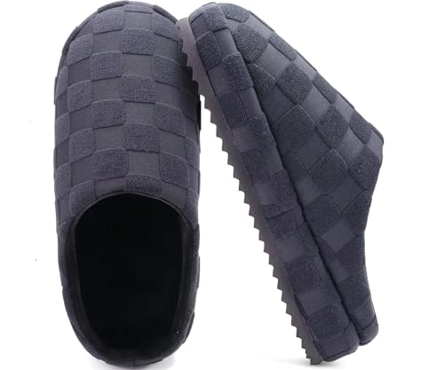 jiajiale Herren Warme Hausschuhe Gemütliches dickes Kissen Orthopädische Plantar Fasciitis Clog Hausschuhe Slip On Memory Foam Winter Bequem Home Schuhe Indoor Outdoor von jiajiale