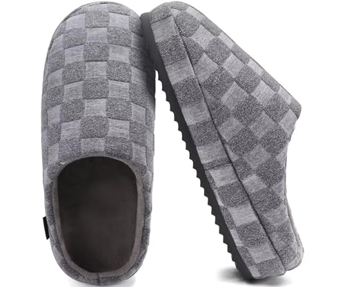 jiajiale Herren Warme Hausschuhe Gemütliches dickes Kissen Orthopädische Plantar Fasciitis Clog Hausschuhe Slip On Memory Foam Winter Bequem Home Schuhe Indoor Outdoor von jiajiale