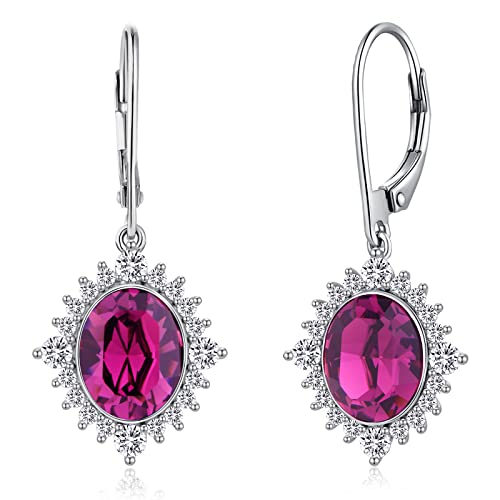 Amethyst Ohrringe Hängend Tropfenohrringe Silber 925 Zirkonia Ohrringe Hänger Modernschmuck Ohrringe Hängend Lila Ohrhänger Silber 925 Stein Hängende Ohrringe Weißgold Haengend von jiamiaoi