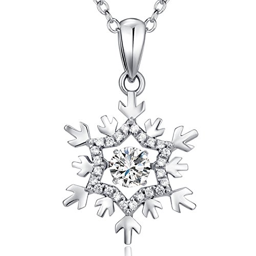 jiamiaoi Schneeflocke Kette Silber Anhänger Schneeflocke Gold 925 Silber Schneeflocke Halskette, Kette mit Schneeflocke Gold Ketten für Frauen Schneeflocke, Silberkette Schneeflocken Anhänger von jiamiaoi