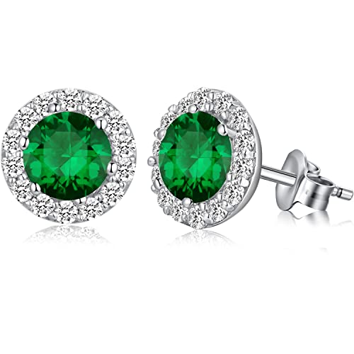 Ohrstecker Diamant Damen Ohrstecker Zirkonia Silber Ohrringe Damen 925 Halo Ohrringe Stecker Frauen Weißegold von jiamiaoi