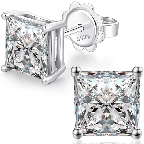 Herren Ohrringe Silber 925 - Männer Ohrstecker Mit Diamant Und Zirkonia - Echt Silber 4mm Stecker Herren Ohrringe Silber 925 - Männer Ohrstecker Mit Diamant Und Zirkonia - Echt Silber 4mm Stecker von jiamiaoi