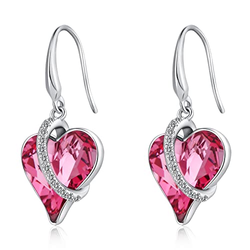 Herz Ohrringe Hängend Silber 925 Damen Ohrringe Silber 925 Herz Ohrringe Weißgold Damen Herz Ohrhänger 925 Silber Ohrringe Silber Lang Hängend Herz Ohrstecker Silber Braut Herz Ohrringe für Liebhaber von jiamiaoi