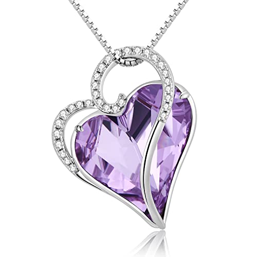 jiamiaoi Kette Herz Silber 925 Damen Halskette mit Herz Anhänger Amethyst Kette Weißes Gold Kette mit Herz Diamant Herz Silberkette Damen 925 Ketten Damen Silber Schmuck Halswkette Damen von jiamiaoi