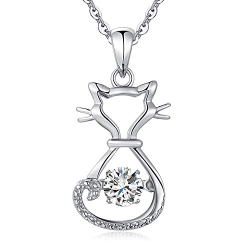 jiamiaoi Kette Katze,Katzen anhänger,Katze Halskette,anhaenger Katze,anhänger Katze,Katze Halskette,Halskette Damen Katze,Schöne Kitty Katze Halskette (A2-Diamant Katze) von jiamiaoi