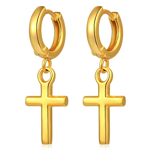 Kreuz Ohrringe Herren Gold Ohrringe Damen Kreuz Creolen Ohrringe Silber 925 Kreuz Vergoldet Ohrringe Kreuz Ohrringe Gold Echt Silber Ohrringe Hängend Herren Ohrringe Kreuz Groß von jiamiaoi