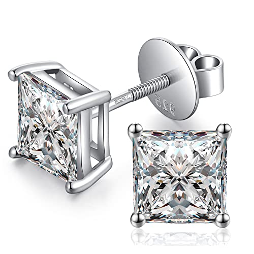 Ohrstecker Silber 925 Herren Ohrringe Silber Männer Diamant Ohrstecker Zirkonia Weißgold Ohrringe Herren Nickelfrei Ohrring Stecker von jiamiaoi