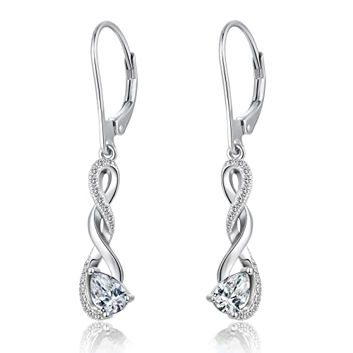 925 Sterling Silber Ohrringe Hängend Lang Weißgold Modeschmuck Damen Lange Infinity Ohrringe 925 Sterling Silber Ohrringe Hängend Lang Weißgold Modeschmuck Damen Lange Infinity Ohrringe von jiamiaoi