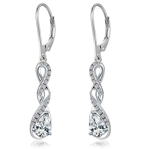 Ohrringe Hängend 925 Sterling Silber Ohrringe Lang Hängend Ohrringe Weißgold Hängend Modeschmuck Ohrringe Haengend Damen Ohrringe Silber 925 Hängend Lange Infinity Ohrringe Silber von jiamiaoi