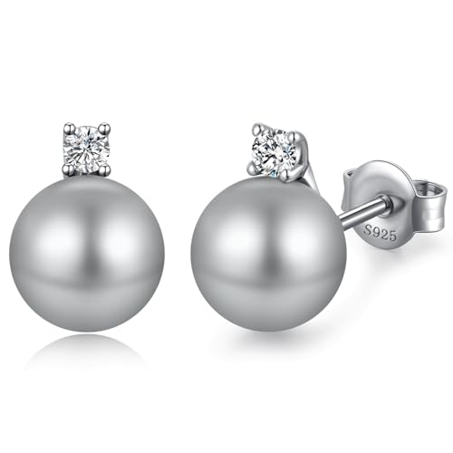 Perlenohrringe Gold Perlen Ohrringe Silber Perlenstecker Gold Ohrstecker Perle von jiamiaoi