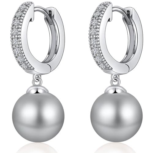 Perlenohrringe Grau Hängend Perlen Ohrringe Hängend Silber 925 Schwarze Ohrringe Damen Perlenohrringe Grau Hängend Perlen Ohrringe Hängend Silber 925 Schwarze Ohrringe Damen von jiamiaoi