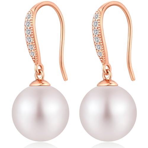 Perlenohrringe Hängend Rose Gold Ohrringe Damen Perlen Ohrringe Hängend Silber von jiamiaoi
