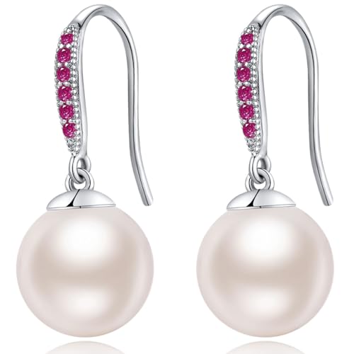 Perlenohrringe Silber 925 Hängend Ohrringe Silber 925 Perlen Ohrringe Silber Damen Ohrringe Silber 925 Hängend Perlenohrringe Hängend Ohrringe Perle Silber Ohrringe 925 Damen Ohrringe Perle Rot von jiamiaoi