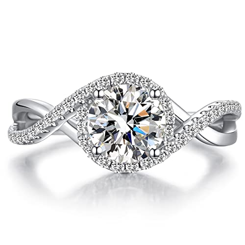 Silber 925 Ring für Damen - Breiter Zirkonia Diamant Ring - Größe 50 Hochzeitsring Verlobungsring Ehering Weißgold Silber 925 Ring für Damen - Breiter Zirkonia Diamant Ring - Größe 50 Hochzeitsring Verlobungsring Ehering Weißgold von jiamiaoi