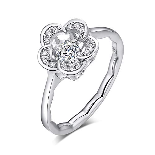 Ring Silber 925 Damen Zirkonia Ring 54 Hochzeitsring mit Diamant Ring für Verlobung Hochzeit, Ring Weißgold Damen Braut Solitär Ringe 925 Silber Ring Frauen Breit von jiamiaoi