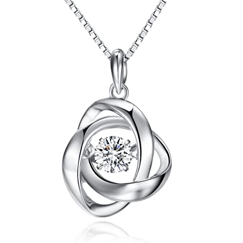 jiamiaoi Rose Kette Silber 925 Damen Rosen Anhänger Rose Blume Schmuck Rosen Halskette Silber mit Stein von jiamiaoi