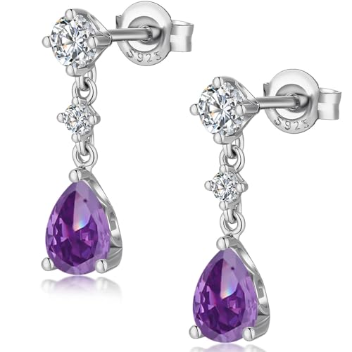 Träne Ohrringe Hängend Silber 925 Silber Ohrringe Damen Hängend mit Stein Silberne Ohrhänger für Frauen Damen von jiamiaoi