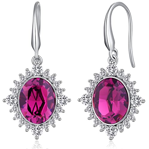 Tropfen Ohrringe Hängend Ohrringe Damen Amethyst Ohrringe Silber 925 Hängend Damen Ohrringe Echt Silber Ohrringe Lang Hängend Diamant Ohrstecker Weißgold Ohrringe Damen von jiamiaoi