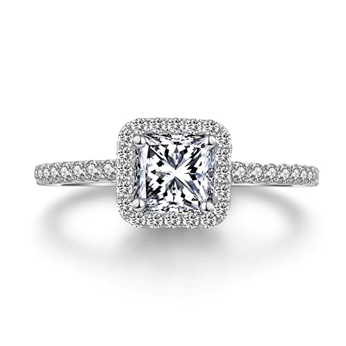 Verlobungsringe Eheringe Damen Ringe Silber 925 Diamant Verlobungsringe Eheringe Sterling Silber Eheringe Versprechen Ringe Größe 50 Weißgold Ring Damen Versprechen Ringe Quadrat von jiamiaoi