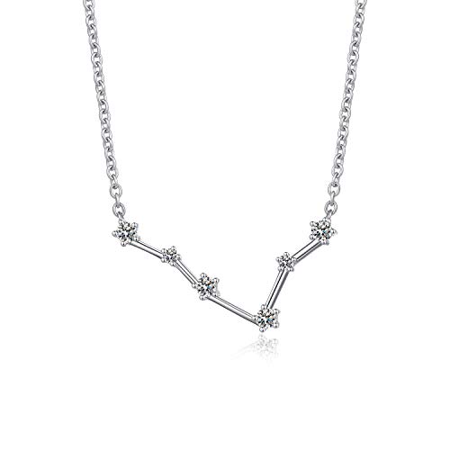 jiamiaoi 12 horoskop kette halskette 925 sterling silber sternzeichen 12 sternbild halskette astrologie farbe cz anhänger halskette birthstone halskette kette: 46cm/18" von jiamiaoi