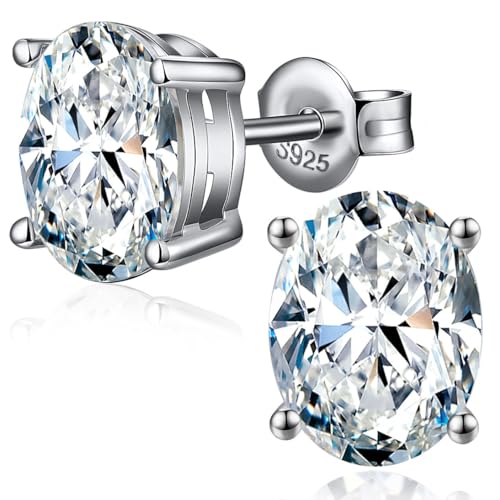 Ohrstecker Silber 925 Herren Diamant Ohrstecker Men Silver Earrings Herren Diamant Ohrringe Herren Ohrstecker Weißgold Zirkonia Ohrringe Nickelfrei Männer Diamant Ohrringe CZ von jiamiaoi
