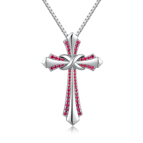 jiamiaoi Kreuzkette Silber 925 Frauen Kreuz Unendlichkeit Kette Silber 925 Damen Kette mit Anhänger Kreuz Halskette Weißgold Kreuz Kette Silber Zirkonia Kreuzanhänger Damen Halskette Kreuz von jiamiaoi