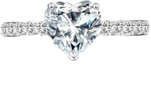 Verlobungsringe Eheringe Damen Ring Silber 925 Herz Ringe Silber Frauen Silber Ringe Damen 925 Verlobungsringe Weißgold Damen Verlobungsringe mit Diamant Damen Ringe Silber Breit 59 von jiamiaoi